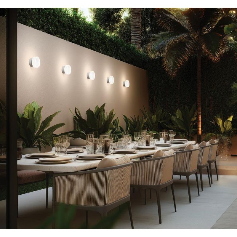 BLANK PLAFONIERA/APPLIQUE IP65 LED 11W LUCE 3000K 4 COLORI CON DIFFUSORE IN VETRO MODERNA LINEA LIGHT