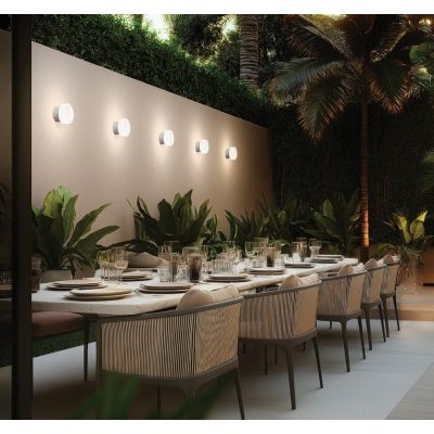 BLANK PLAFONIERA/APPLIQUE IP65 LED 11W LUCE 3000K 4 COLORI CON DIFFUSORE IN VETRO MODERNA LINEA LIGHT
