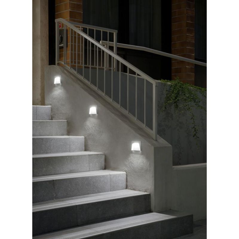 ENVELOPE SEGNAPASSO QUADRATO DA ESTERNO IP65 ALLUMINIO 3 COLORI LED 8W LUCE 3000K MADE IN ITALY