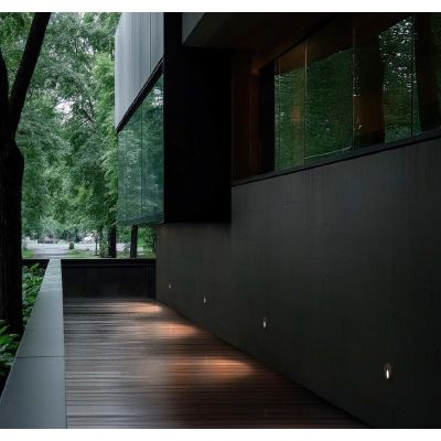 QUARA SEGNAPASSO ROTONDO DA ESTERNO IP65 ALLUMINIO 2 COLORI LED 2,7W LUCE 2700K-3000K MADE IN ITALY