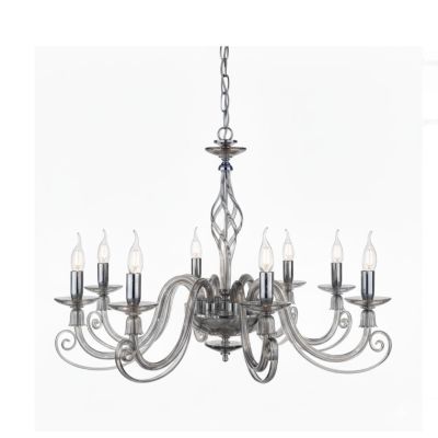 1306 LAMPADARIO CLASSICO A 8 LUCI IN VETRO SOFFIATO E CRISTALLO 5 FINITURE COLORE DI ONDALUCE ONDALUCE CICIRIELLO - Cristalensi