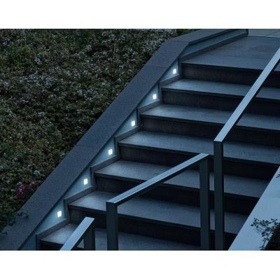 SAND APPLIQUE SEGNAPASSO IP65 LED 1W LUCE 3000K ROTONDO O QUADRATO MADE IN ITALY LINEA LIGHT