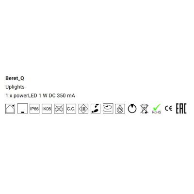 BERET SEGNAPASSO QUADRATO IN ACCIAIO IP66 LED 1W LUCE 3000K DA ESTERNO MADE IN ITALY LINEA LIGHT