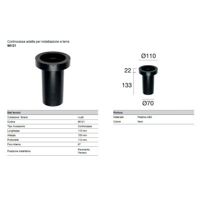 98121 CASSAFORMA O CONTROCASSA PER FARETTI DELLA LINEA LIGHT