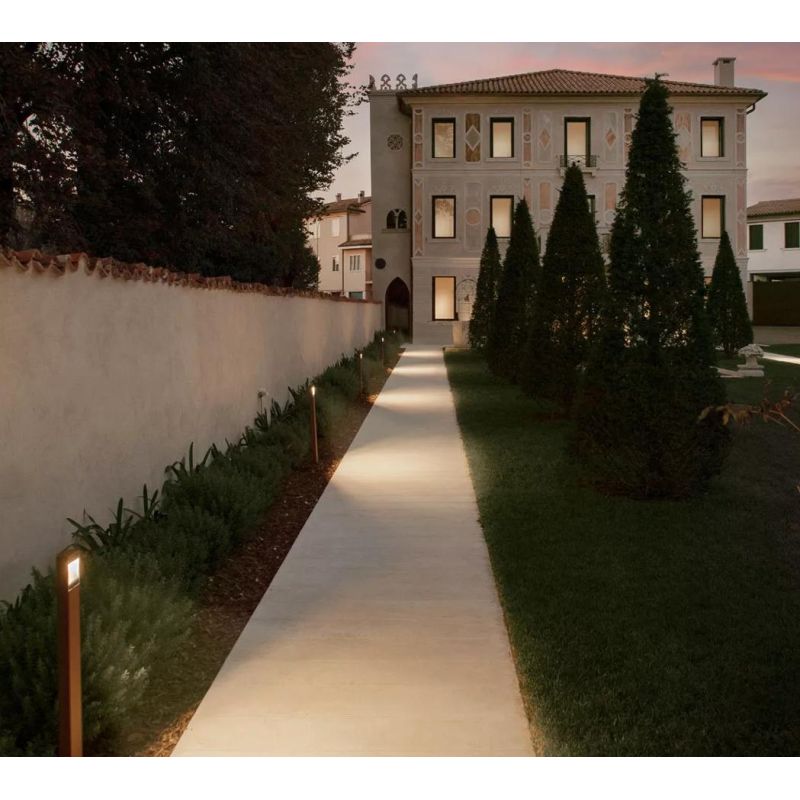 PEAK PALO DA GIARDINO 2 MISURE LED INTEGRATO LUCE 3000K ANTRACITE E MARRONE MADE IN ITALY LINEA LIGHT