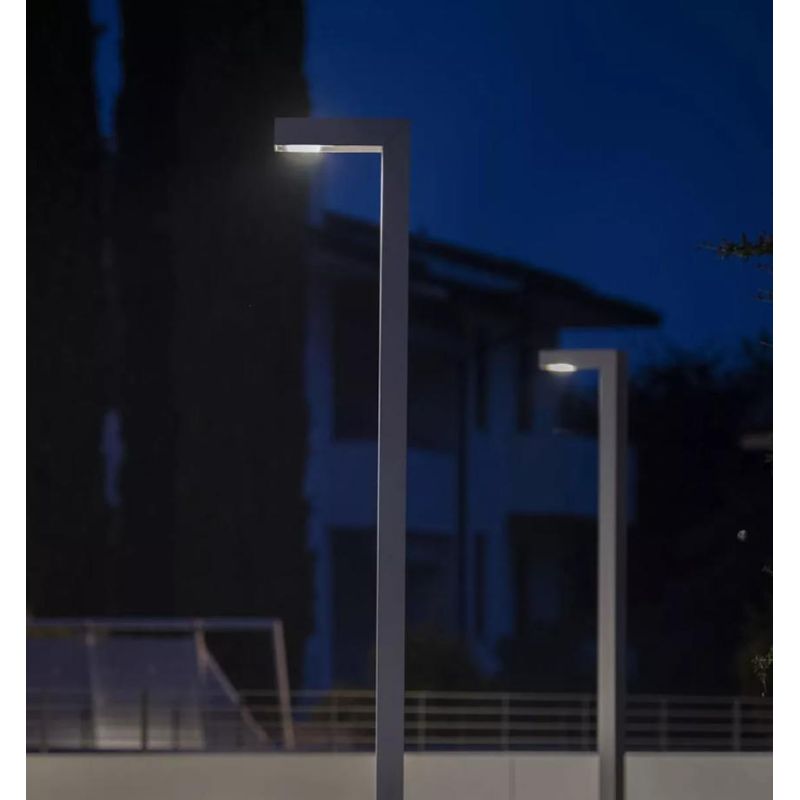 PEAK PALO DA GIARDINO H75 CM IP66 LED 11W LUCE 3000K ANTRACITE E MARRONE MADE IN ITALY LINEA LIGHT