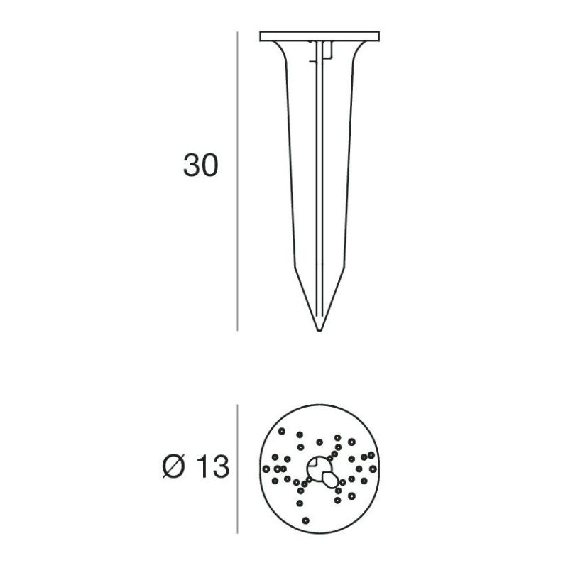 14931 PICCHETTO PER FISSAGGIO A TERRA DI LAMPADE DA GIARDINO LINEA LIGHT