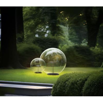 ROLLING SKY LAMPADA DA GIARDINO CON SFERA D30 CM IP65 LED 10W LUCE 2700K-3000K NERA O MARRONE MADE IN ITALY