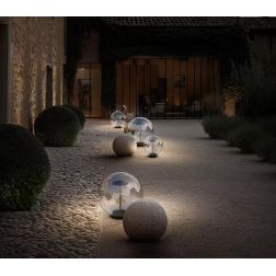 ROLLING SKY LAMPADA DA GIARDINO CON SFERA D30 CM IP65 LED 10W LUCE 2700K-3000K NERA O MARRONE MADE IN ITALY 2