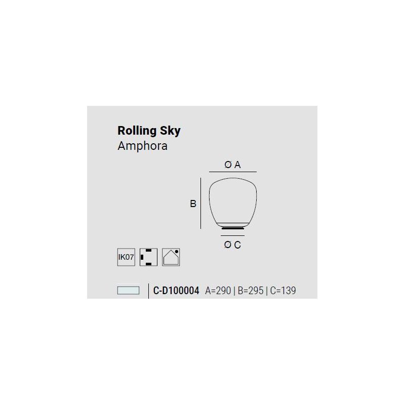 ROLLING SKY LAMPADA DA GIARDINO CON SFERA TRASPARENTE IP65 LED 10W LUCE 2700K-3000K NERA O MARRONE MADE IN ITALY
