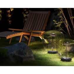 ROLLING SKY LAMPADA DA GIARDINO CON SFERA TRASPARENTE IP65 LED 10W LUCE 2700K-3000K NERA O MARRONE MADE IN ITALY 2