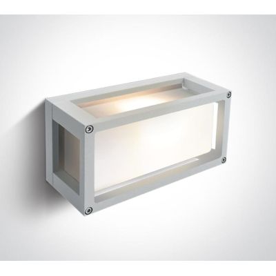 67420 LAMPADA DA PARETE DA ESTERNI IP54 IN ALLUMINIO BIANCO LAMPADINA ATTACCO E27 MODERNA ONE LIGHT