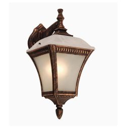 31591 LAMPADA DA PARETE DA ESTERNI IP44 IN ALLUMINIO MARRONE PATINATO LAMPADINA ATTACCO E27 CLASSICA 2