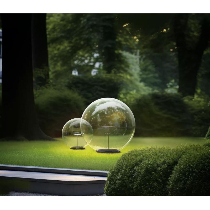 ROLLING SKY LAMPADA DA GIARDINO CON SFERA D50 CM IP65 LED 22W LUCE 2700K-3000K NERA O MARRONE MADE IN ITALY