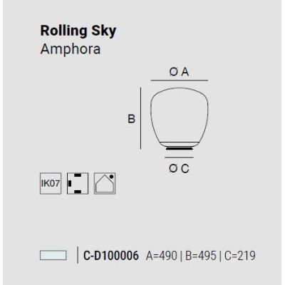 ROLLING SKY LAMPADA DA GIARDINO CON SFERA TRASPARENTE CM IP65 LED 22W LUCE 2700K-3000K NERA O MARRONE MADE IN ITALY