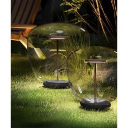 ROLLING SKY LAMPADA DA GIARDINO CON SFERA TRASPARENTE CM IP65 LED 22W LUCE 2700K-3000K NERA O MARRONE MADE IN ITALY