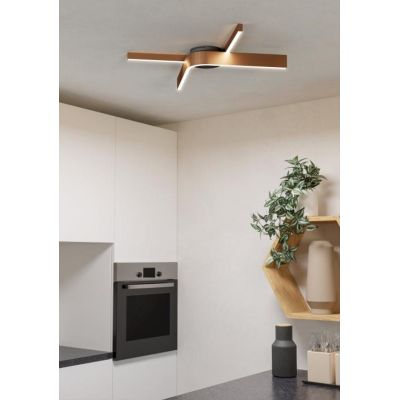 FOLCINO-Z PLAFONIERA MODERNA NERA E BRONZO LED 36W DIMMERABILE TECNOLOGIA RGB LUNGHEZZA CM 64