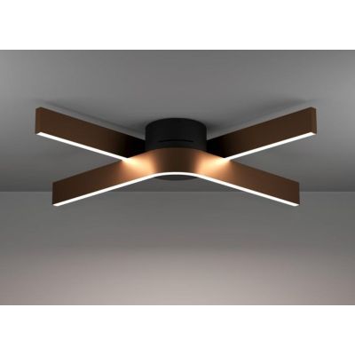 FOLCINO-Z PLAFONIERA MODERNA NERA E BRONZO LED 36W DIMMERABILE TECNOLOGIA RGB LUNGHEZZA CM 64