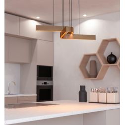 FOLCINO-Z LAMPADARIO A SOSPENSIONE NERO E BRONZO LED 36W DIMMERABILE TECNOLOGIA RGB MODERNO