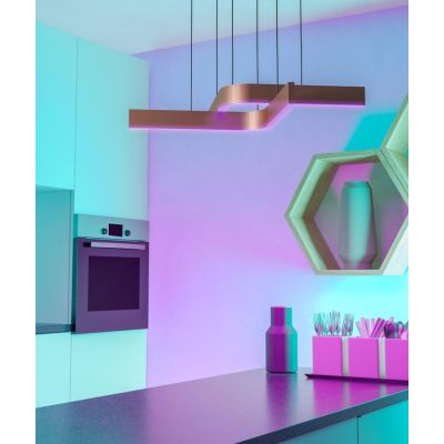 FOLCINO-Z LAMPADARIO A SOSPENSIONE NERO E BRONZO LED 36W DIMMERABILE TECNOLOGIA RGB MODERNO