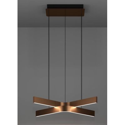 FOLCINO-Z LAMPADARIO A SOSPENSIONE NERO E BRONZO LED 36W DIMMERABILE TECNOLOGIA RGB MODERNO