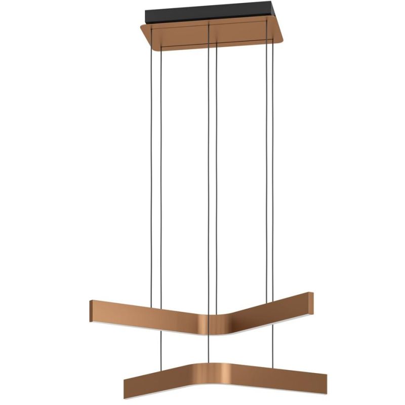 FOLCINO-Z LAMPADARIO A SOSPENSIONE NERO E BRONZO LED 36W DIMMERABILE TECNOLOGIA RGB MODERNO