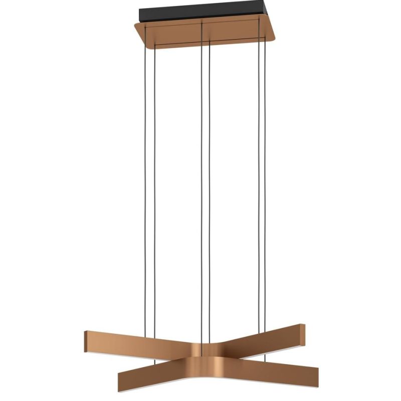 FOLCINO-Z LAMPADARIO A SOSPENSIONE NERO E BRONZO LED 36W DIMMERABILE TECNOLOGIA RGB MODERNO