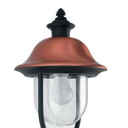 RUSTICA APPLIQUE ANTRACITE CON COPERTURA IN RAME DIFFUSORE TRASPARENTE Sovil - Cristalensi Shop Online 2