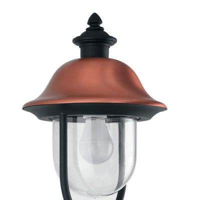 RUSTICA APPLIQUE ANTRACITE CON COPERTURA IN RAME DIFFUSORE TRASPARENTE Sovil - Cristalensi Shop Online