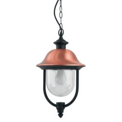 RUSTICA SOSPENSIONE PER ESTERNO COLORE ANTRACITE CON CAPPELLO RAME DI SOVIL Sovil - Cristalensi Shop Online