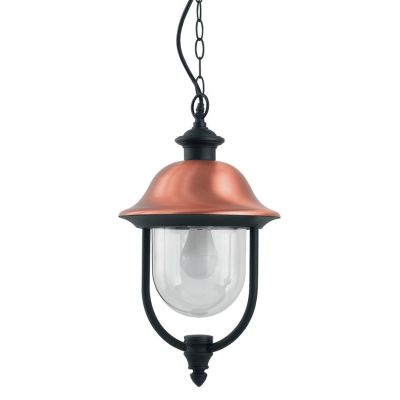 RUSTICA SOSPENSIONE PER ESTERNO COLORE ANTRACITE CON CAPPELLO RAME DI SOVIL Sovil - Cristalensi Shop Online