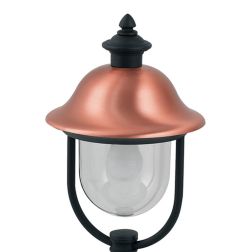 RUSTICA PALETTO H53 ANTRACITE CON COPERTURA IN RAME DIFFUSORE TRASPARENTE Sovil - Cristalensi Shop Online 2