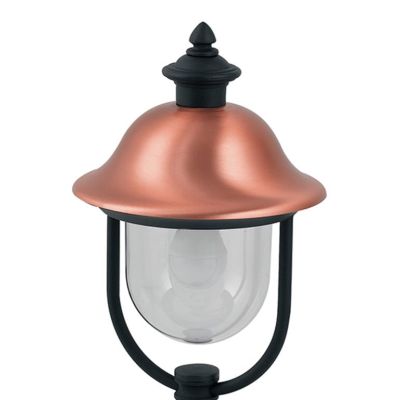 RUSTICA PALETTO H53 ANTRACITE CON COPERTURA IN RAME DIFFUSORE TRASPARENTE Sovil - Cristalensi Shop Online
