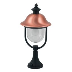 RUSTICA PALETTO H53 ANTRACITE CON COPERTURA IN RAME DIFFUSORE TRASPARENTE Sovil - Cristalensi Shop Online