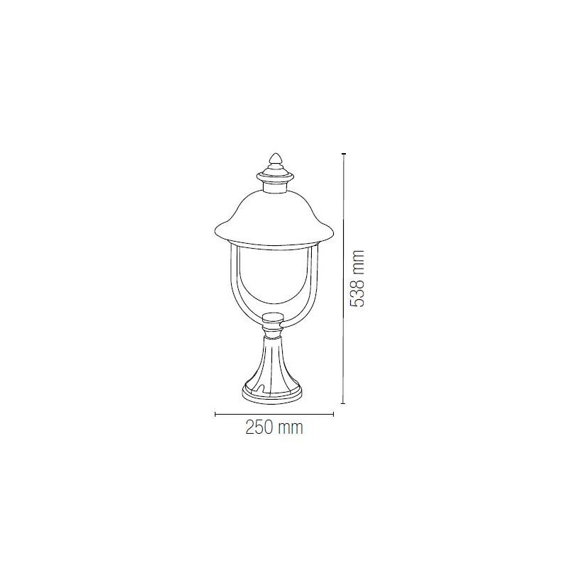 RUSTICA PALETTO H53 ANTRACITE CON COPERTURA IN RAME DIFFUSORE TRASPARENTE Sovil - Cristalensi Shop Online