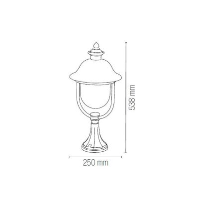 RUSTICA PALETTO H53 ANTRACITE CON COPERTURA IN RAME DIFFUSORE TRASPARENTE Sovil - Cristalensi Shop Online