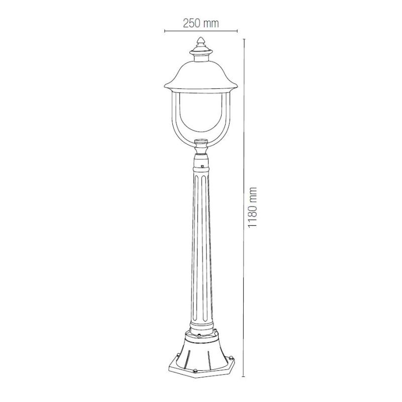 RUSTICA PALETTO ALTEZZA 128 CM IN ALLUMINIO COLORE ANTRACITE CAPPELLO RAME Sovil - Cristalensi Shop Online