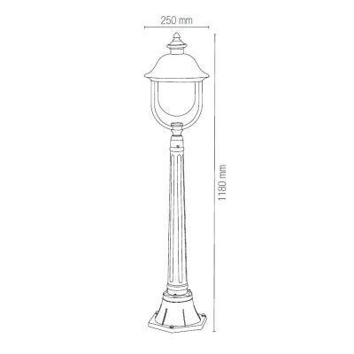 RUSTICA PALETTO ALTEZZA 128 CM IN ALLUMINIO COLORE ANTRACITE CAPPELLO RAME Sovil - Cristalensi Shop Online