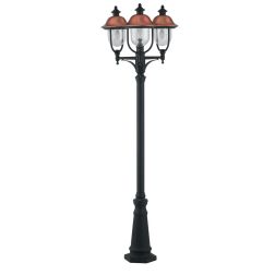 RUSTICA PALO 3 LUCI TELESCOPICO ALTEZZA MINIMA 178 MASSIMA 244 CM ANTRACITE CAPPELLI RAME Sovil - Cristalensi Shop Online