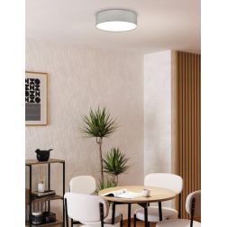 PASTERI PLAFONIERA ROTONDA IN 2 MISURE CON TESSUTO BIANCO, TORTORA O GRIGIO LAMPADINE ATTACCO E27 MODERNA 2