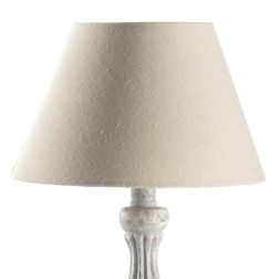 RAFFY LUMETTO STILE SHABBY IN LEGNO NATURALE CON PARALUME IN TESSUTO SABBIA PER CAMERETTE E SALOTTI 2