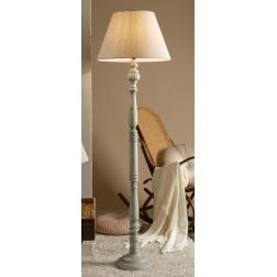 RAFFY PIANTANA STILE SHABBY IN LEGNO NATURALE CON PARALUME IN TESSUTO SABBIA PER SALOTTI CLASSICI