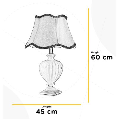 DESY LAMPADA DA TAVOLO CLASSICA IN CERAMICA CLAQUES BIANCA CON PARALUME IN TESSUTO SABBIA