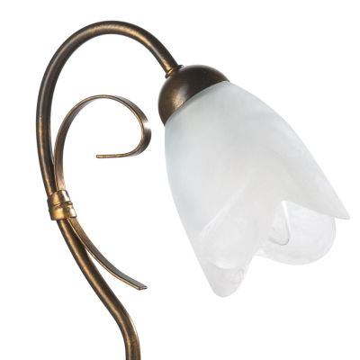 ODINO LUMETTO IN METALLO BRONZO SPENNELLATO ORO CON DIFFUSORE IN VETRO LAMPADINA ATTACCO E14