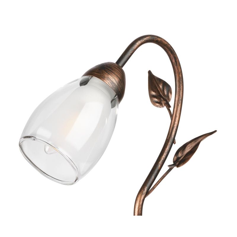 LILIANA LUMETTO CLASSICO IN METALLO BRONZO SPENNELLATO ORO CON DIFFUSORE IN VETRO LAMPADINA E14