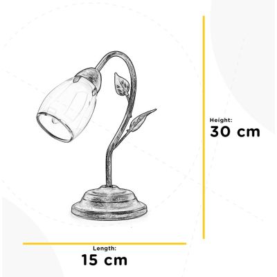 LILIANA LUMETTO CLASSICO IN METALLO BRONZO SPENNELLATO ORO CON DIFFUSORE IN VETRO LAMPADINA E14