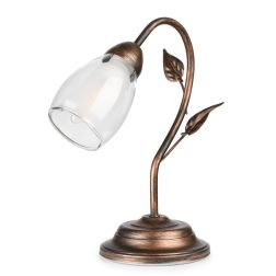 LILIANA LUMETTO CLASSICO IN METALLO BRONZO SPENNELLATO ORO CON DIFFUSORE IN VETRO LAMPADINA E14