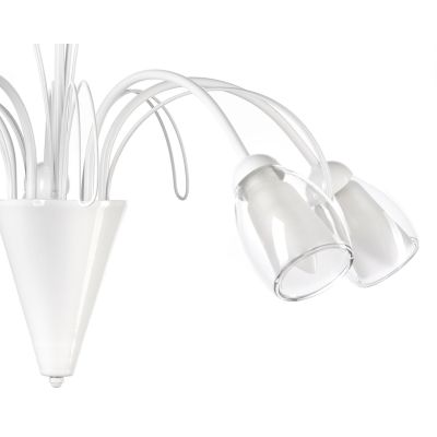 ANTRON LAMPADARIO CLASSICO 5 LUCI IN METALLO BIANCO CON DIFFUSORI IN VETRO LAMPADINE ATTACCO E14