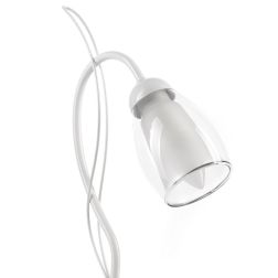 ANTRON LUMETTO CLASSICO IN METALLO BIANCO CON DIFFUSORE IN VETRO LAMPADINA ATTACCO E14 2