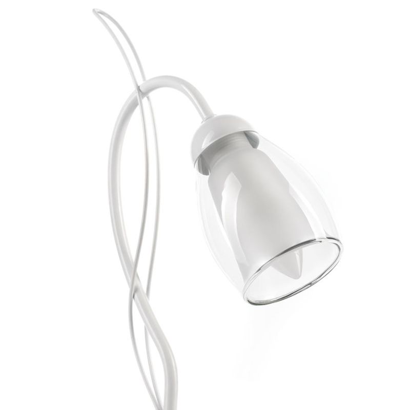 ANTRON LUMETTO CLASSICO IN METALLO BIANCO CON DIFFUSORE IN VETRO LAMPADINA ATTACCO E14